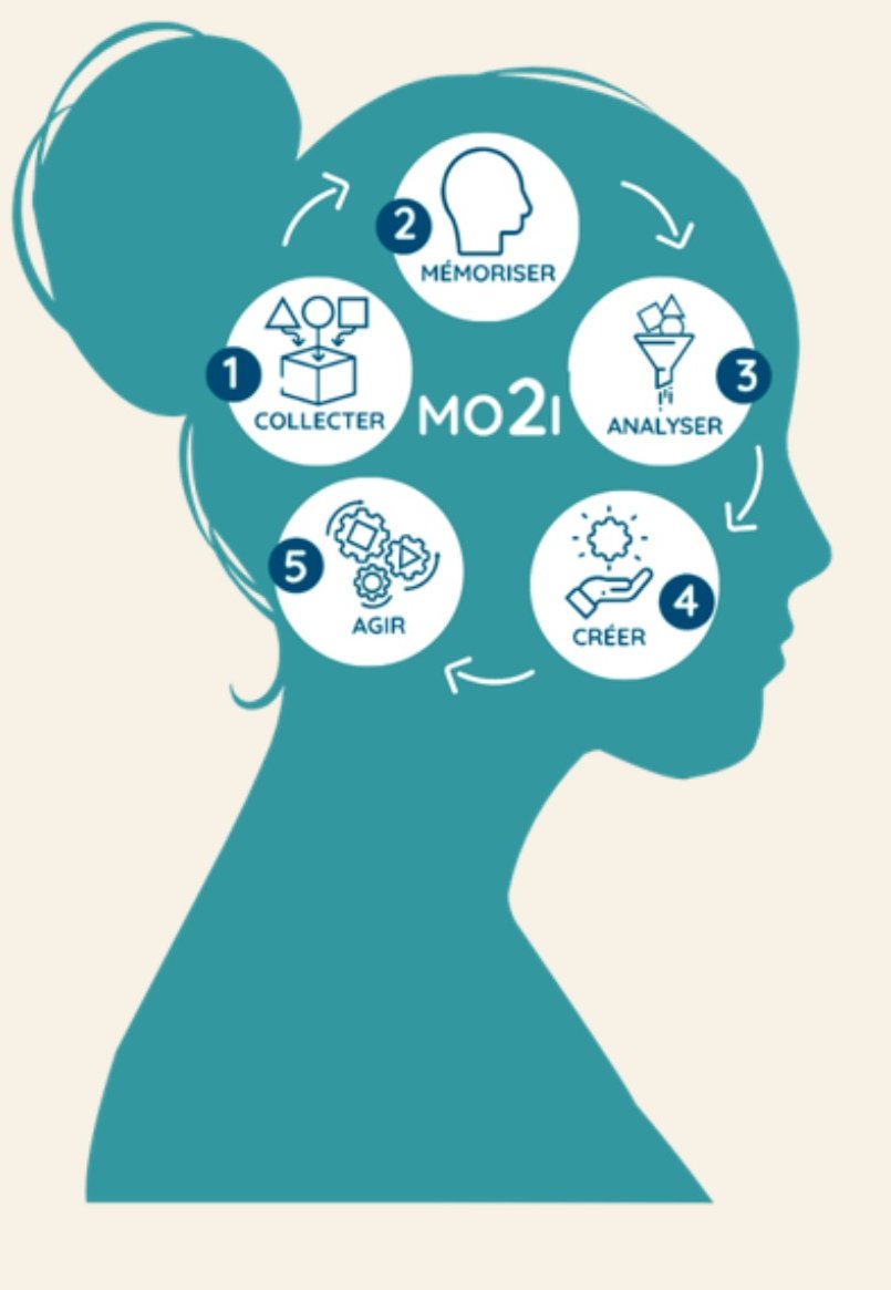 Schéma MO2I : collecter, mémoriser, analyser, créer, agir